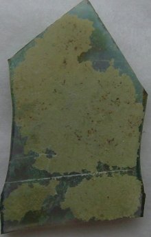 Figure 2: glass with iridescence and opaque weathering.