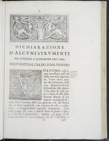 Saggi di naturali esperienze..., Accademia del cimento, Firenze: Per Giuseppe Cocchini all'Insegna della Stella, 1666. CMGL 95594.