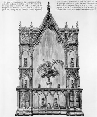 Fig. 10: Gothic-style glass cabinet exhibited by Osler at the 1878 world’s fair in Paris. From The Illustrated Catalogue of the Paris International Exhibition, 1878 [note 23]. Juliette K. and Leonard S. Rakow Research Library.