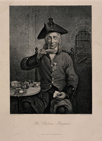 Fig. 2: "The Chelsea Pensioner," Joseph John Jenkins, English, after a painting by Michael William Sharp.