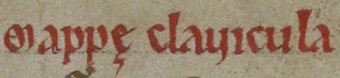 Fig. 2: Detail of the words “mappe clavicula” in the first line.