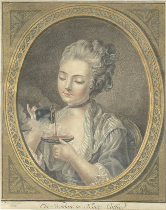 Fig. 1: "The Woman ta King Coffee," Louis Martin Bonnet, French, 1774, The Corning Museum of Glass..