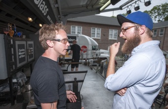 Designer Mike Perry at GlassLab on Governors Island, June 2012