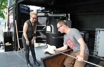 Designer Sigga Heimis in a GlassLab session in Corning, May 2012