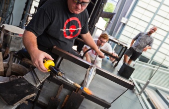 Designer Tom Scott at GlassLab in Corning, July 2012