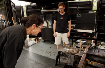 Designer Michele Oka Doner at GlassLab in Corning, August 2012