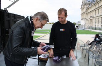 Designer Sylvain Dubuisson  in a GlassLab design session in Paris, 2013.